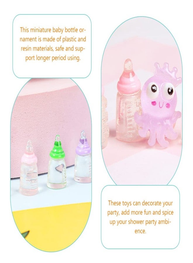 Toddmomy 30pcs Miniature Baby Bottle Baby Shower Favors Mini Plastic Baby Bottle Candy Bottle Boy Girl Newborn Baby Baptism Birthday Party Decor - Image 5